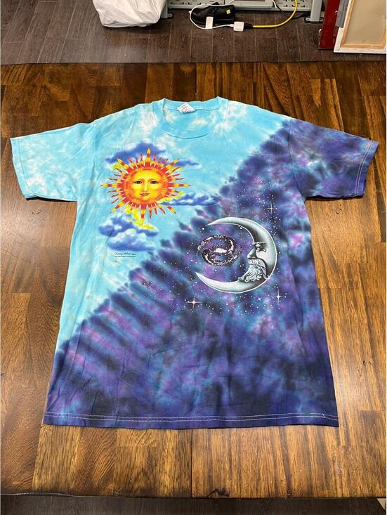 Delta Other - Vtg 90s Tammy Schatz Tie-Dye T-Shirt Celestial Sun Moon L